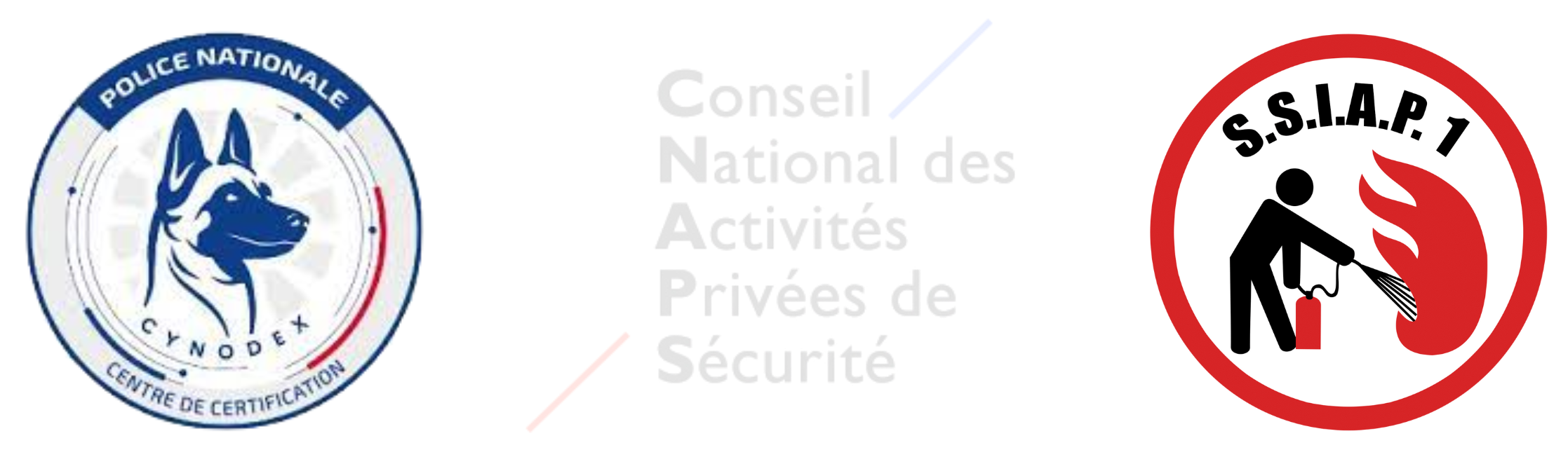 Certifications Themis Private Security : Cynodex, CNAPS, SSIAP